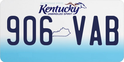 KY license plate 906VAB