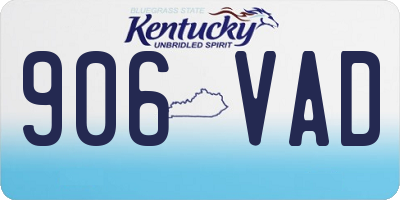 KY license plate 906VAD