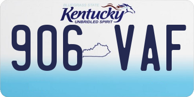 KY license plate 906VAF