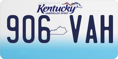 KY license plate 906VAH