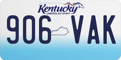 KY license plate 906VAK
