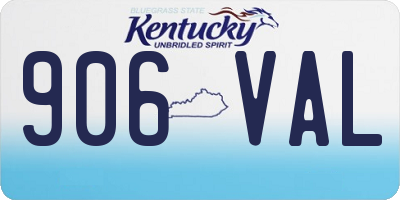 KY license plate 906VAL