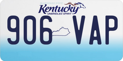 KY license plate 906VAP