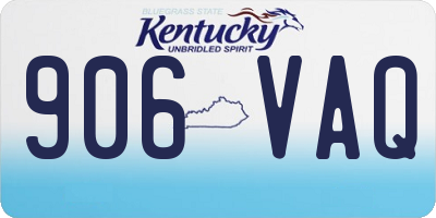 KY license plate 906VAQ