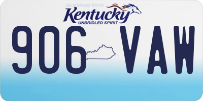 KY license plate 906VAW