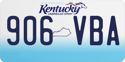 KY license plate 906VBA
