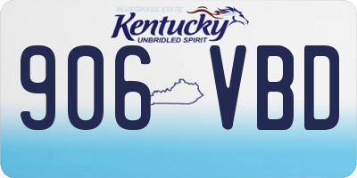 KY license plate 906VBD
