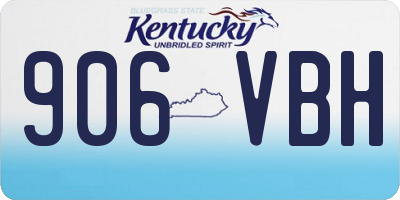 KY license plate 906VBH