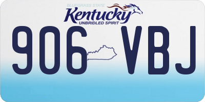 KY license plate 906VBJ