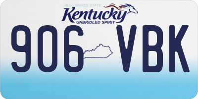 KY license plate 906VBK