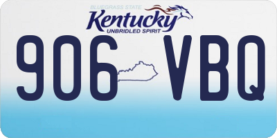 KY license plate 906VBQ