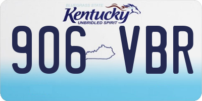 KY license plate 906VBR