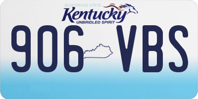 KY license plate 906VBS
