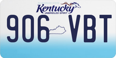 KY license plate 906VBT