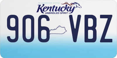KY license plate 906VBZ