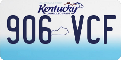 KY license plate 906VCF