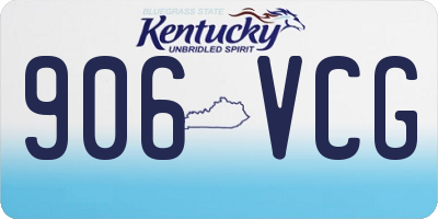KY license plate 906VCG