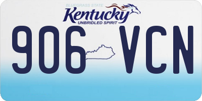KY license plate 906VCN