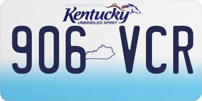 KY license plate 906VCR