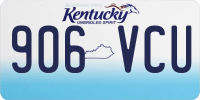 KY license plate 906VCU