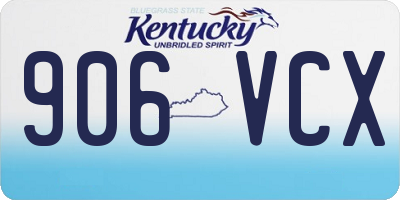 KY license plate 906VCX