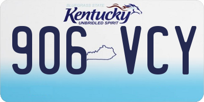 KY license plate 906VCY