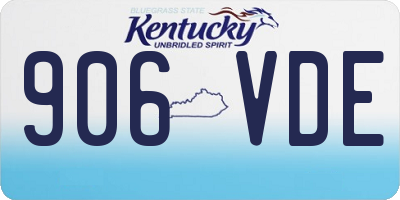 KY license plate 906VDE
