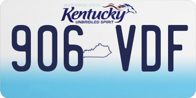 KY license plate 906VDF