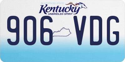 KY license plate 906VDG