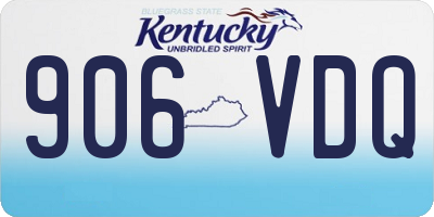 KY license plate 906VDQ