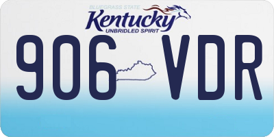 KY license plate 906VDR