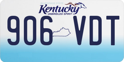KY license plate 906VDT
