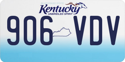 KY license plate 906VDV