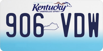 KY license plate 906VDW