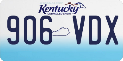 KY license plate 906VDX