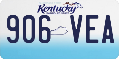 KY license plate 906VEA