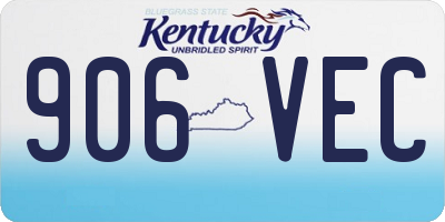 KY license plate 906VEC