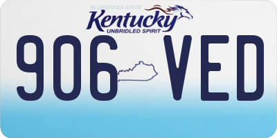 KY license plate 906VED