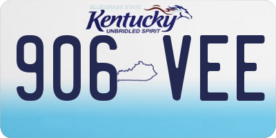 KY license plate 906VEE