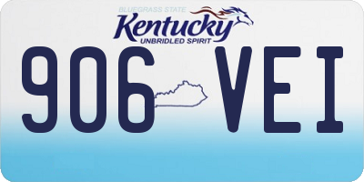 KY license plate 906VEI