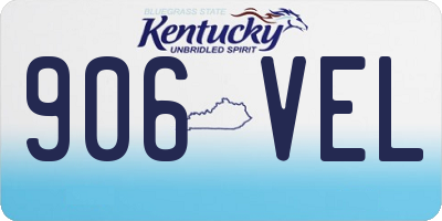 KY license plate 906VEL