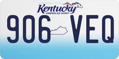 KY license plate 906VEQ