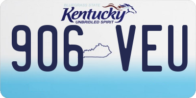 KY license plate 906VEU