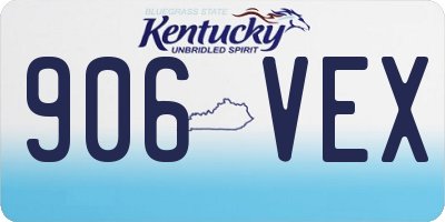 KY license plate 906VEX