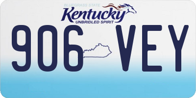 KY license plate 906VEY