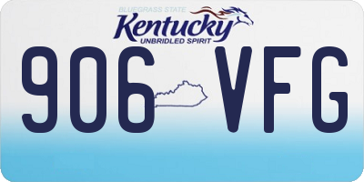 KY license plate 906VFG