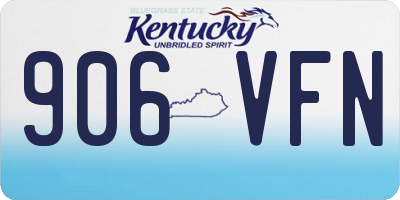 KY license plate 906VFN