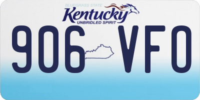 KY license plate 906VFO