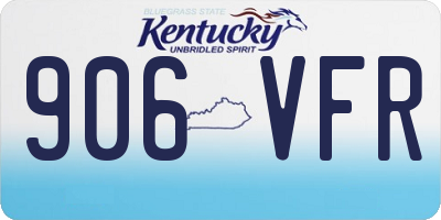 KY license plate 906VFR