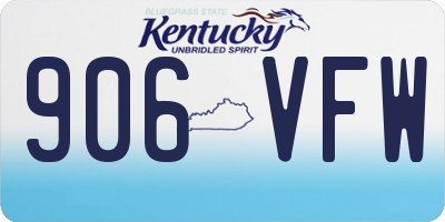 KY license plate 906VFW